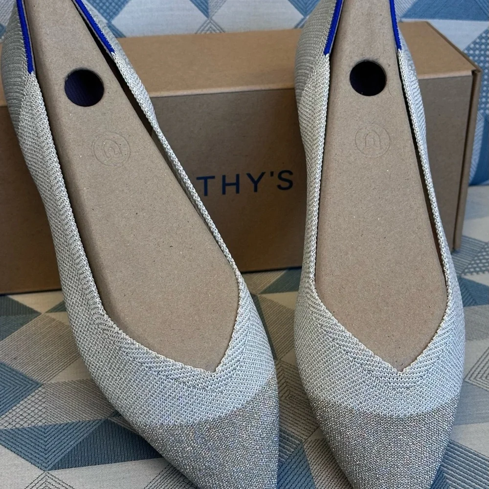 Rothy's Cream and Blue Women's Flats - Picture 2 of 5